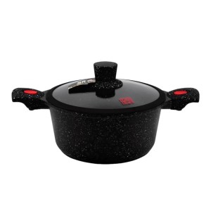 CAÇAROLA DE ALUMINIO 28CM CERAMICO COM TAMPA DE SILICONE