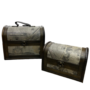 JOGO BAU DE MADEIRA 2PCS