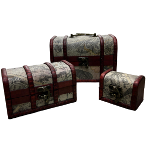 JOGO BAU DE MADEIRA 3PCS