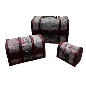 JOGO BAU DE MADEIRA 3PCS