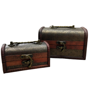 JOGO BAU DE MADEIRA 2PCS