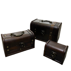 JOGO BAU DE MADEIRA 3PCS