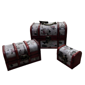 JOGO BAU DE MADEIRA 3PCS