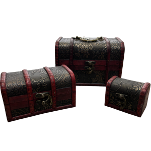 JOGO BAU DE MADEIRA 3PCS