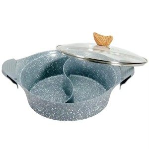 CAÇAROLA DE ALUMINIO CERAMICO COM TAMPA HOTPOT 30CM GRANITO