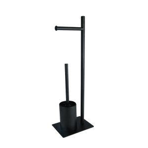 PORTA PAPEL HIGIENICO E SANITARIO DE AÇO PRETO