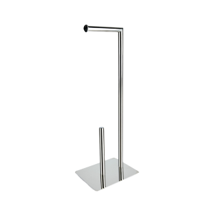 PORTA PAPEL HIGIENICO E SANITARIO DE AÇO PRATA