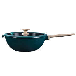 WOK DE ALUMINIO CERAMICO COM TAMPA 30CM CROC