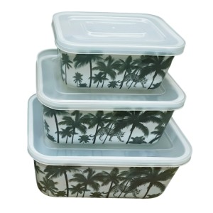 JOGO DE POTE DE FIBRA DE BAMBU 3PCS