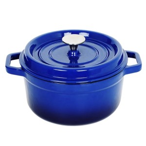 CAÇAROLA DE FERRO ESMALTADO AZUL 24CM