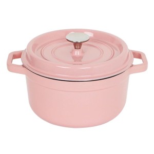 CAÇAROLA DE FERRO ESMALTADO ROSA 24CM