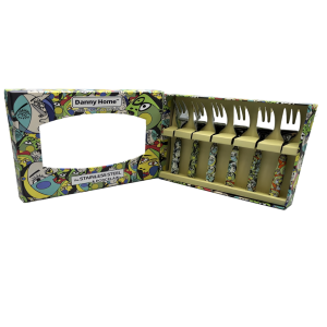 JOGO DE GARFO SOBREMESA DE INOX CABO CERAMICO 6PCS