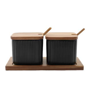 JOGO DE SALEIRO DE BAMBU 2PCS