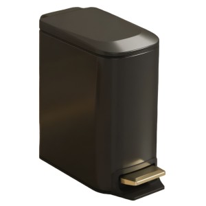 LIXEIRA COM PEDAL ESMALTADA DE INOX 6L