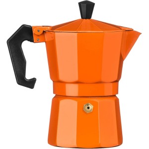 CAFETEIRA ITALIANA DE ALUMINIO 3 XICARAS LARANJA