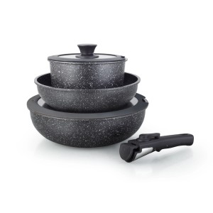 JOGO DE PANELAS DE ALUMINIO CERAMICO 3PCS