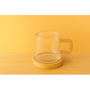 XICARA DE VIDRO COM PIRES E COLHER 350ML