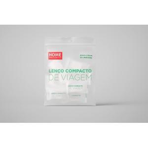 LENÇO COMPACTO DE VIAGEM EM ALGODAO 20PCS