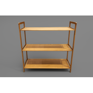 SAPATEIRA DE MADEIRA 3 ANDARES 68X25X68CM