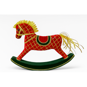 CAVALINHO NATALINO DE CAMURÇA VERMELHO 45CM