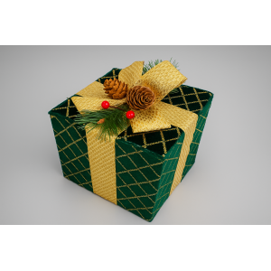 CAIXA DE PRESENTE NATALINO CAMURÇA VERDE 20CM