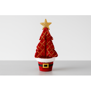 ARVORE NATALINO DE CAMURÇA VERMELHO 36CM