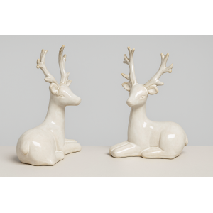 RENA NATALINA DE PORCELANA DEITADA 12X6X14CM