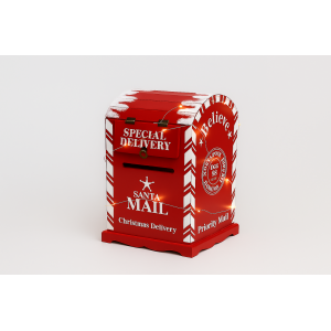 CAIXA POSTAL NATALINO DE MADEIRA 23X23X40CM