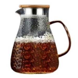 JARRA DE VIDRO COM TAMPA DE BAMBU 1800ML