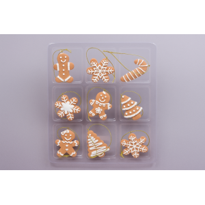 PENDENTE NATALINO BISCOITO DE GENGIBRE 9PCS 5CM