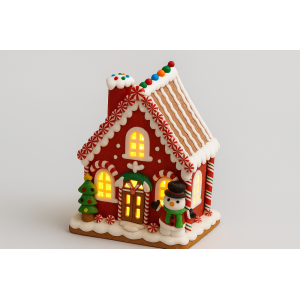 CASA NATALINA DE BISCOITO LED 20CM