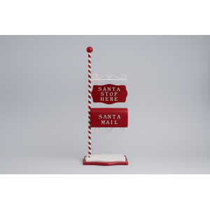 POSTE NATALINO POLO NORTE DE METAL 92CM