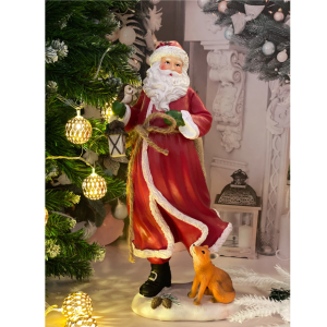 BONECO PAPAI NOEL DE RESINA 38CM