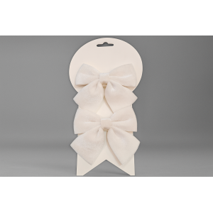 LAÇO NATALINO BRANCO 14CM 2PCS