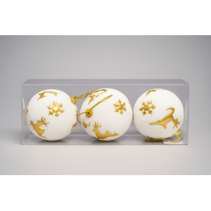 BOLA NATALINA 8CM 3PCS