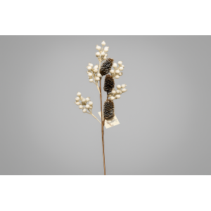 CEREJA NATALINA BRANCO 70CM