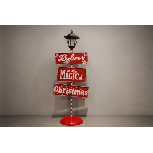 POSTE DE AVISO NATALINO DE FERRO 113CM