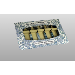 JOGO DE COLHER DE INOX 6PCS CABO CERAMICO