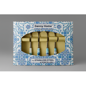 JOGO DE COLHER DE INOX 6PCS CABO CERAMICO 