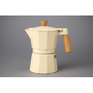 CAFETEIRA ITALIANA DE ALUMINIO 9 XICARAS BEGE