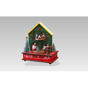 ENFEITE DE NATAL MUSICAL FABRICA DO NOEL 21CM HM6554