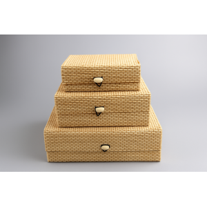 CAIXA ORGANIZADORA DE BAMBU 3PCS