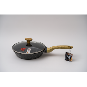 FRIGIDEIRA DE ALUMINIO 24CM CERAMICO COM TAMPA DE VIDRO