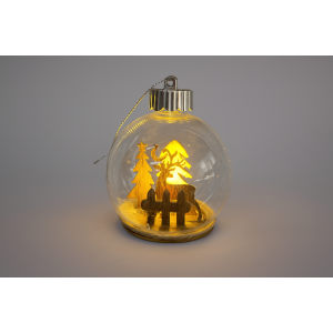 ENFEITE BOLA DE NATAL COM LED 8CM