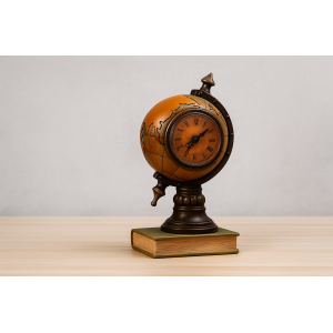 ENFEITE DE GLOBO DE RESINA COM RELOGIO