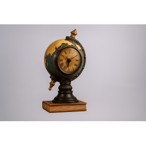 ENFEITE DE GLOBO DE RESINA COM RELOGIO