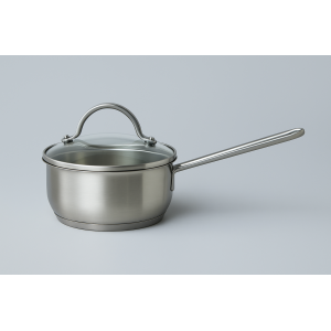 PANELA DE INOX COM TAMPA DE VIDRO 16CM
