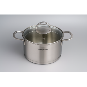 PANELA DE INOX COM TAMPA DE VIDRO 20CM