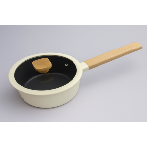 PANELA DE ALUMINIO FUNDIDO COM TAMPA REVESTIMENTO CERAMICO 18CM