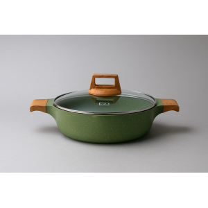 PANELA DE ALUMINIO 24CM CERAMICO COM TAMPA DE VIDRO